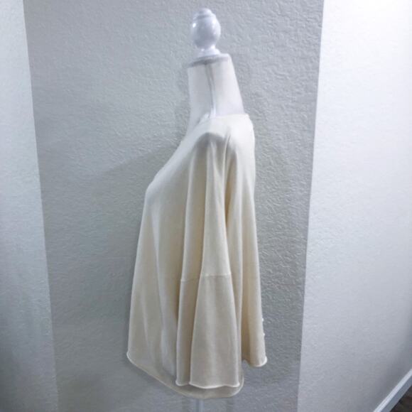 Eskandar Lagenlook A-Line Sweater Bateau Neck Raw Edge Oversized Luxury Knit - Picture 3 of 10